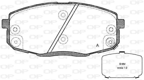 OPEN PARTS Комплект тормозных колодок, дисковый тормоз BPA1038.12